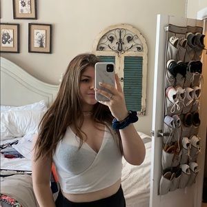 white crop top